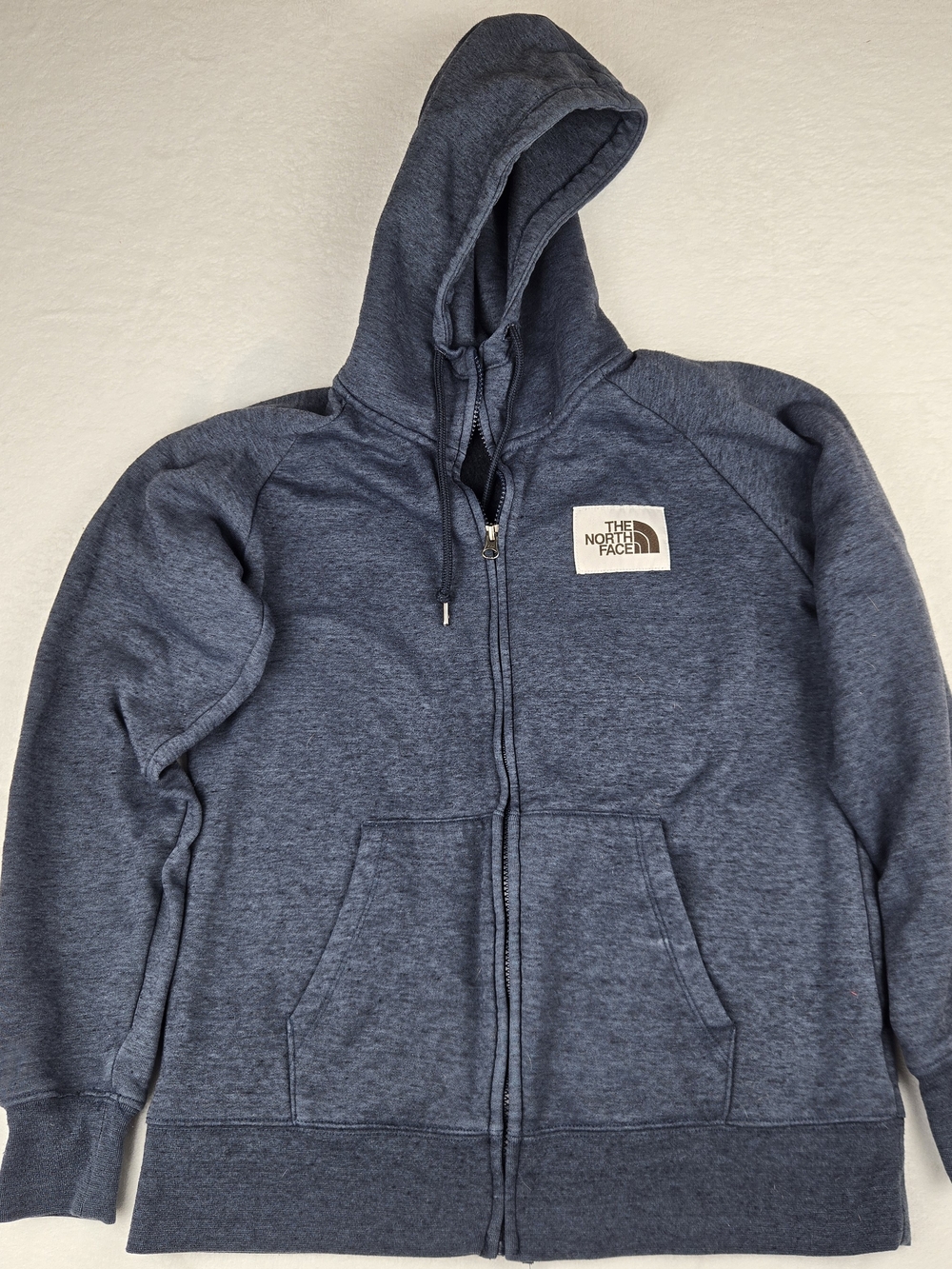Women's North Face Heritage Patch Full Zip Hoodie Size M Blue